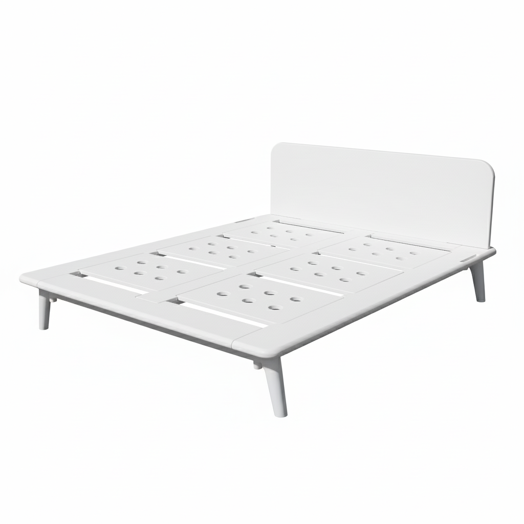 Self-assembly bedframe in white colour